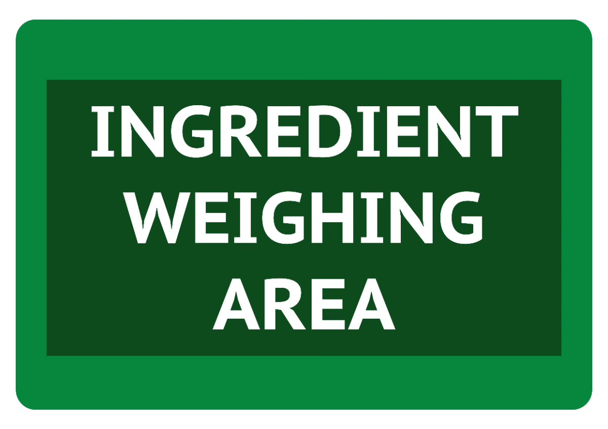 Free Ingredient Weighing Area Food Processing Sign Template to Edit Online