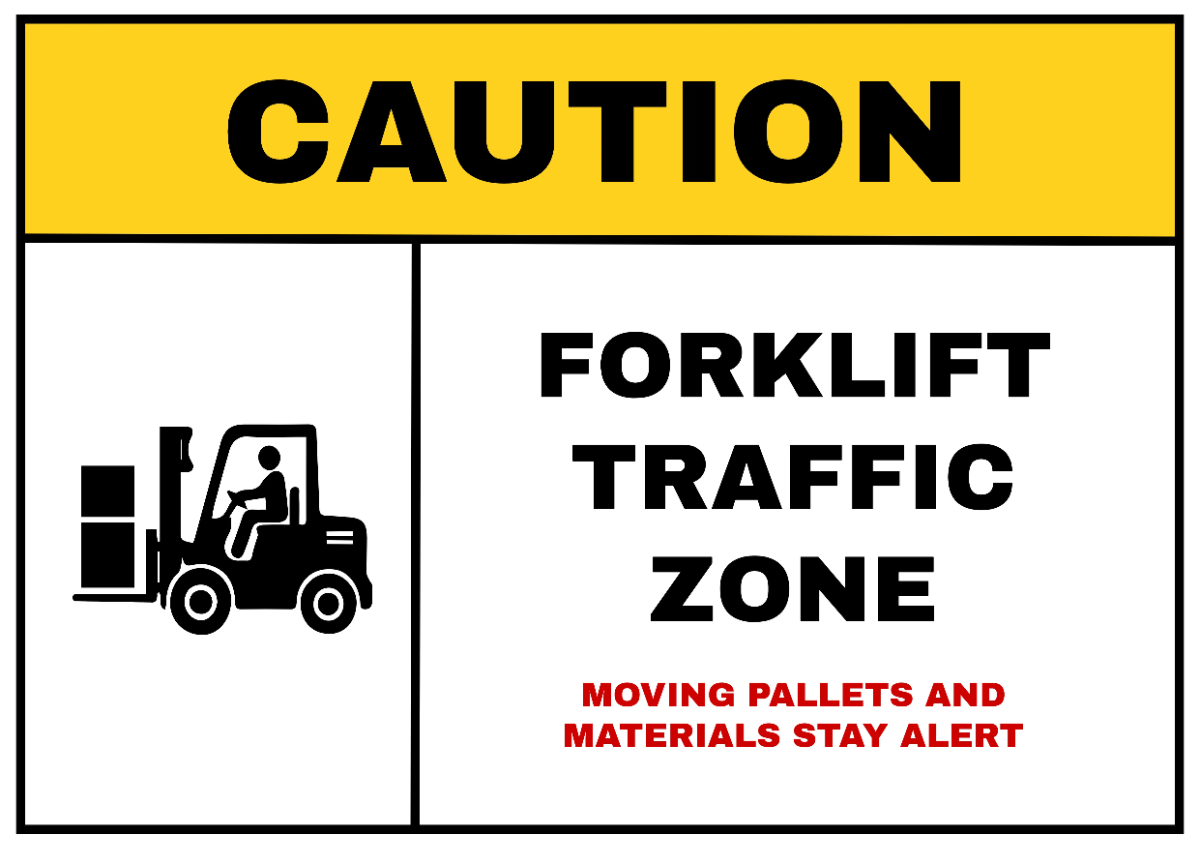 Free Forklift Traffic Food Processing Sign Template to Edit Online