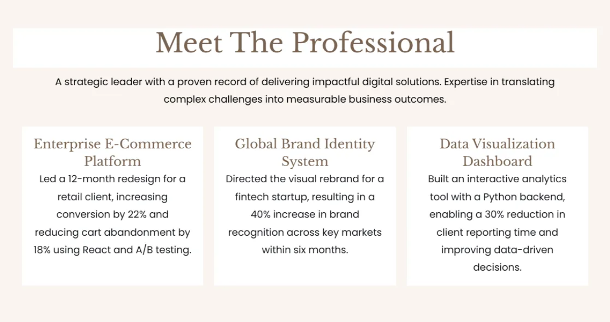 Free Clean and Elegant Portfolio Template to Edit Online