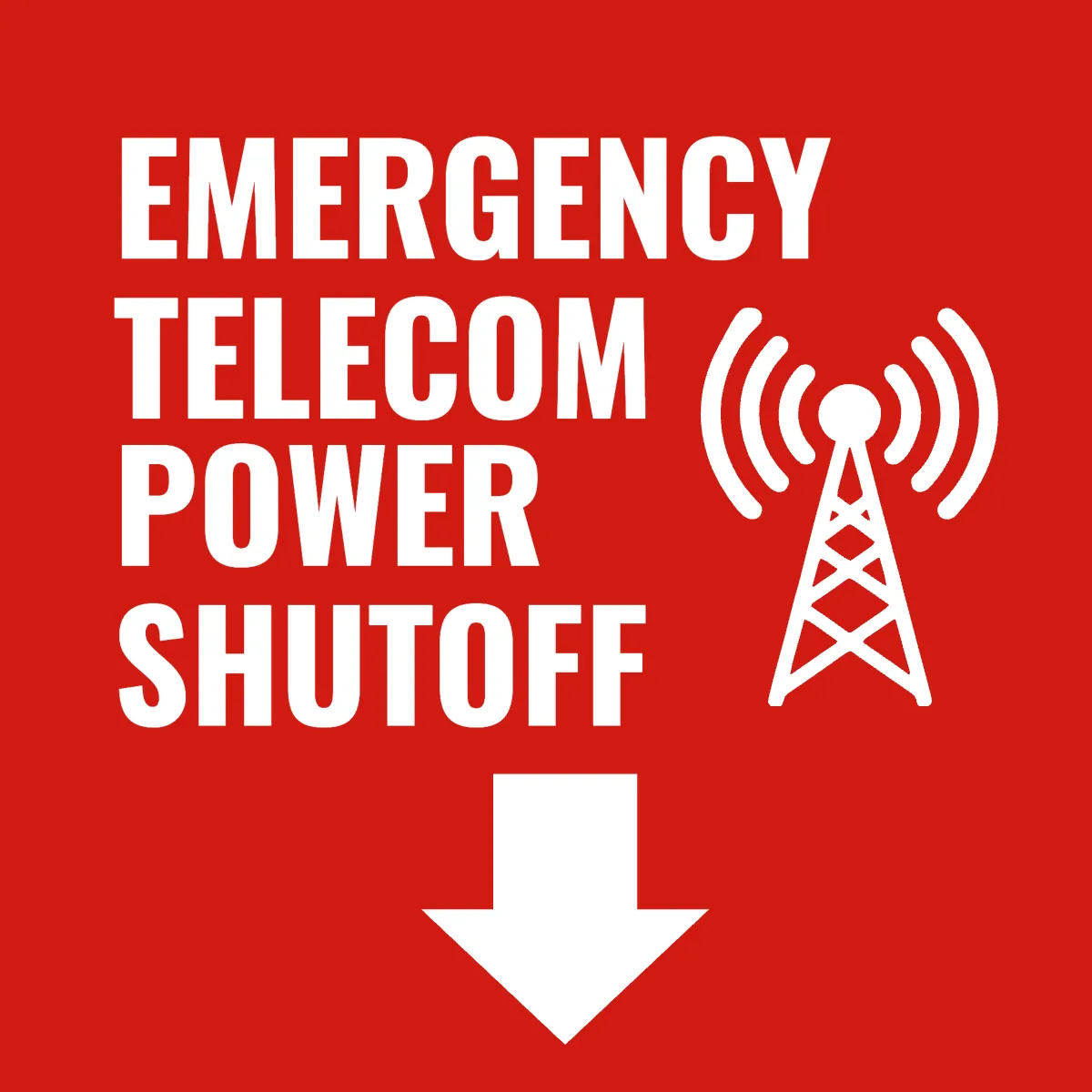 Free Emergency Power Shutoff Telecom Sign Template to Edit Online