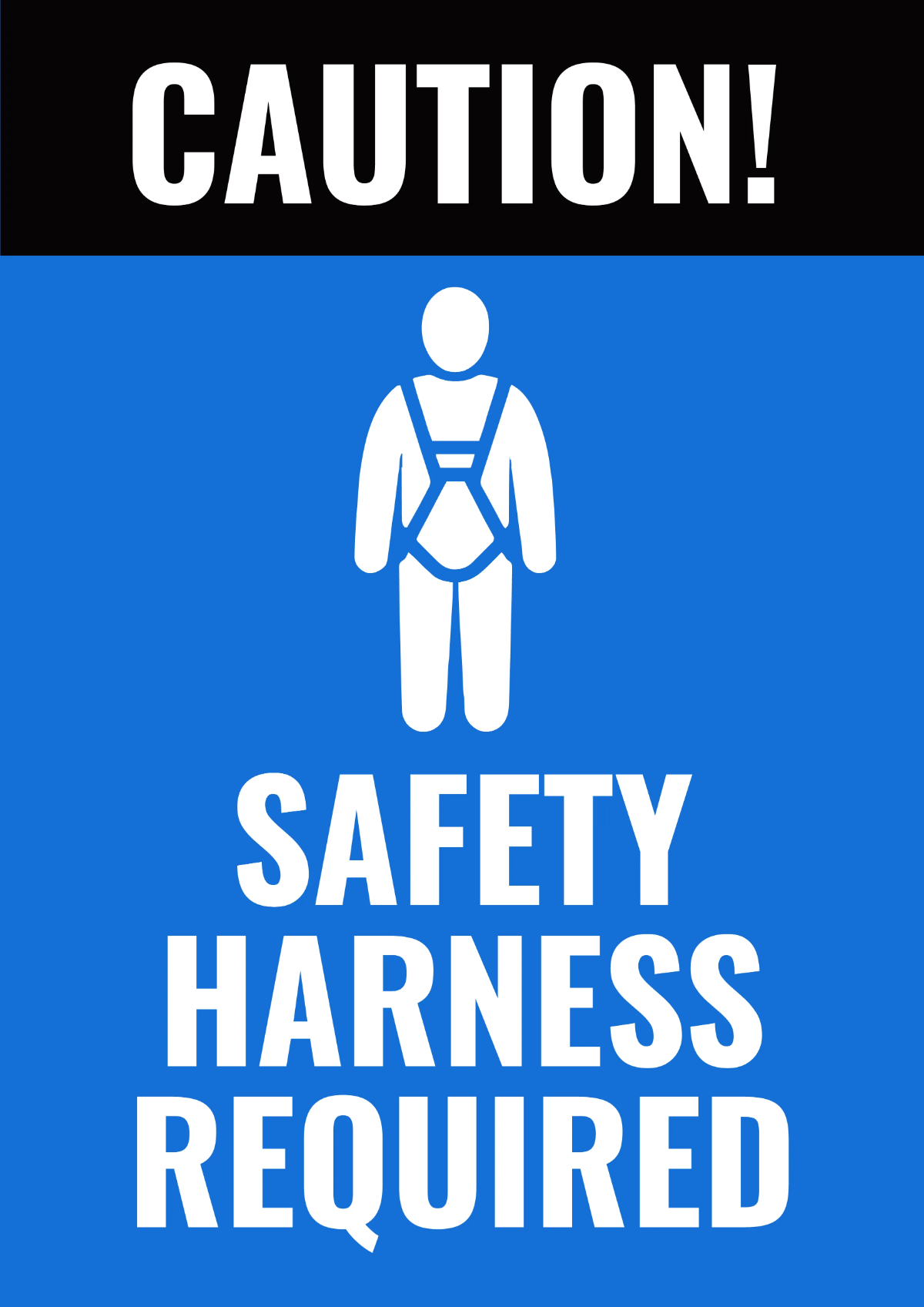 Free Safety Harness Required Telecom Tower Sign Template to Edit Online