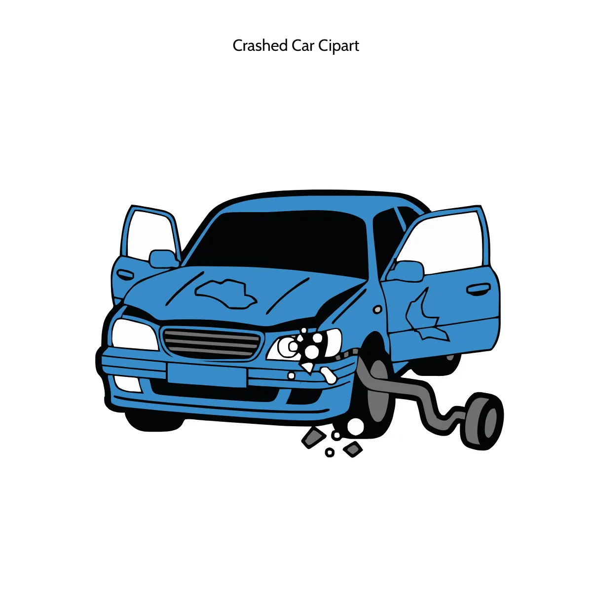 Free Crashed Car Vector Clipart (PNG, SVG) to Edit Online