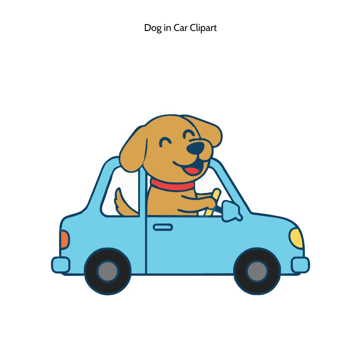 Free Dog in Car Vector Clipart (PNG, SVG) to Edit Online