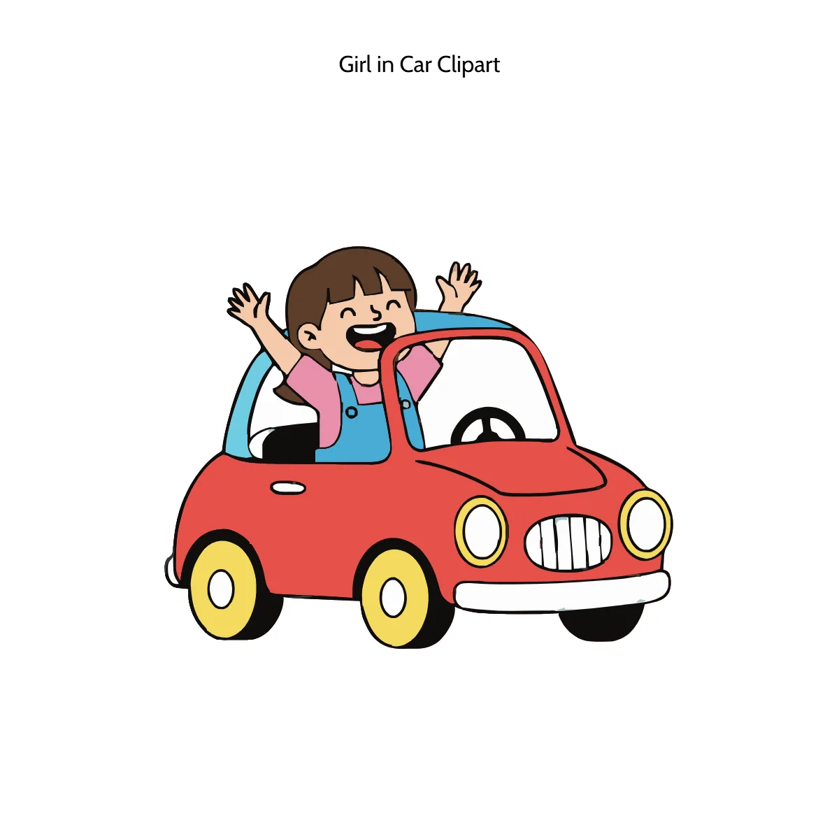 Free Girl in Car Vector Clipart (PNG, SVG) to Edit Online