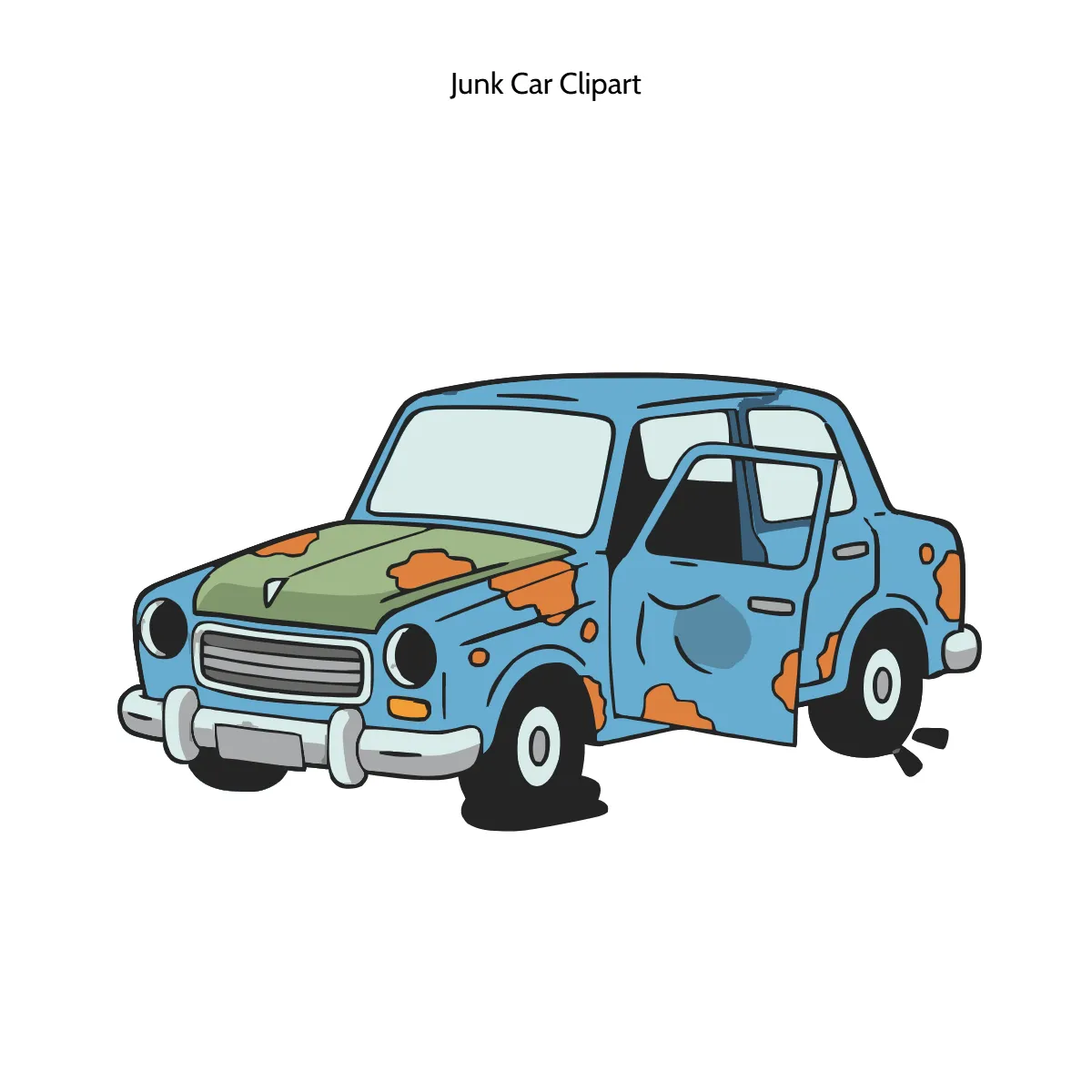 Free Junk Car Vector Clipart (PNG, SVG) to Edit Online