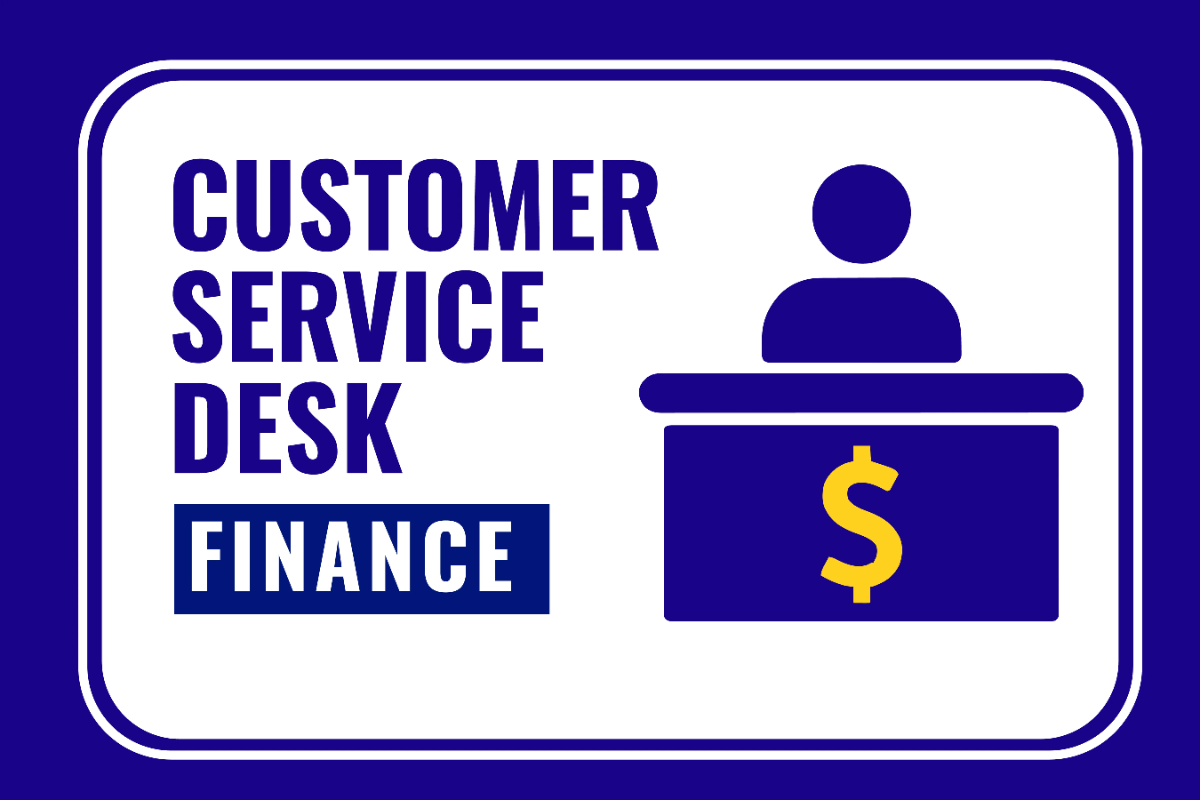 Free Customer Service Desk Finance Sign Template to Edit Online