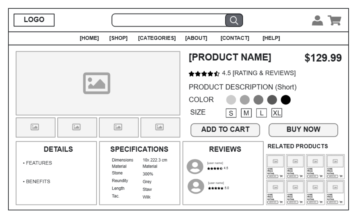 Free Product Page Layout Template to Edit Online