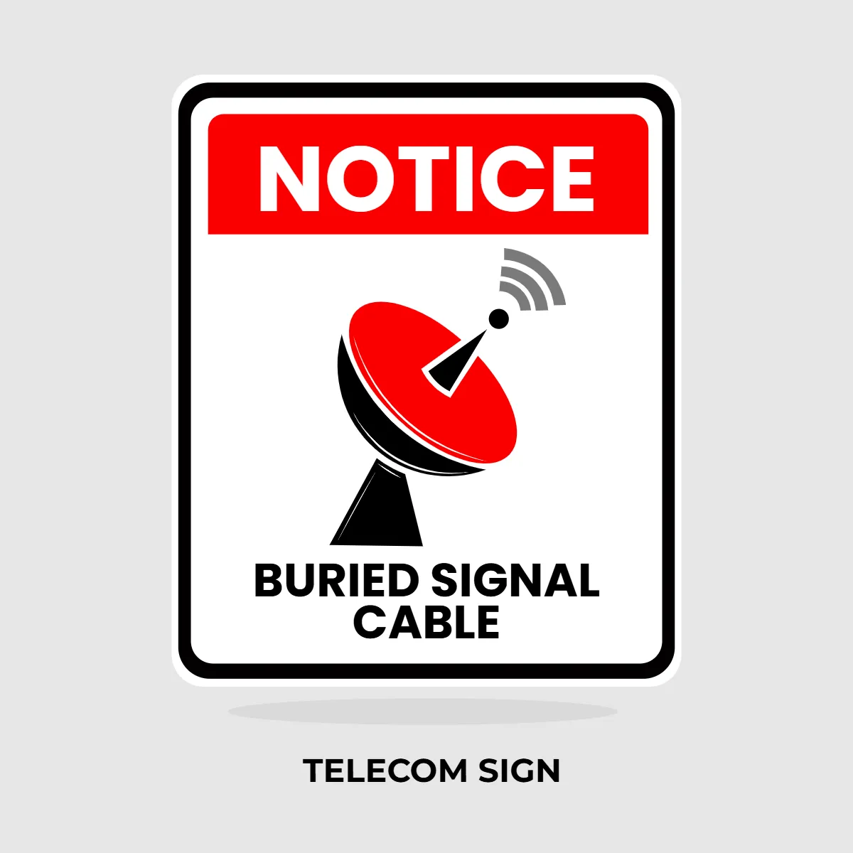 Free Telecom Buried Sign Clip Art Template to Edit Online