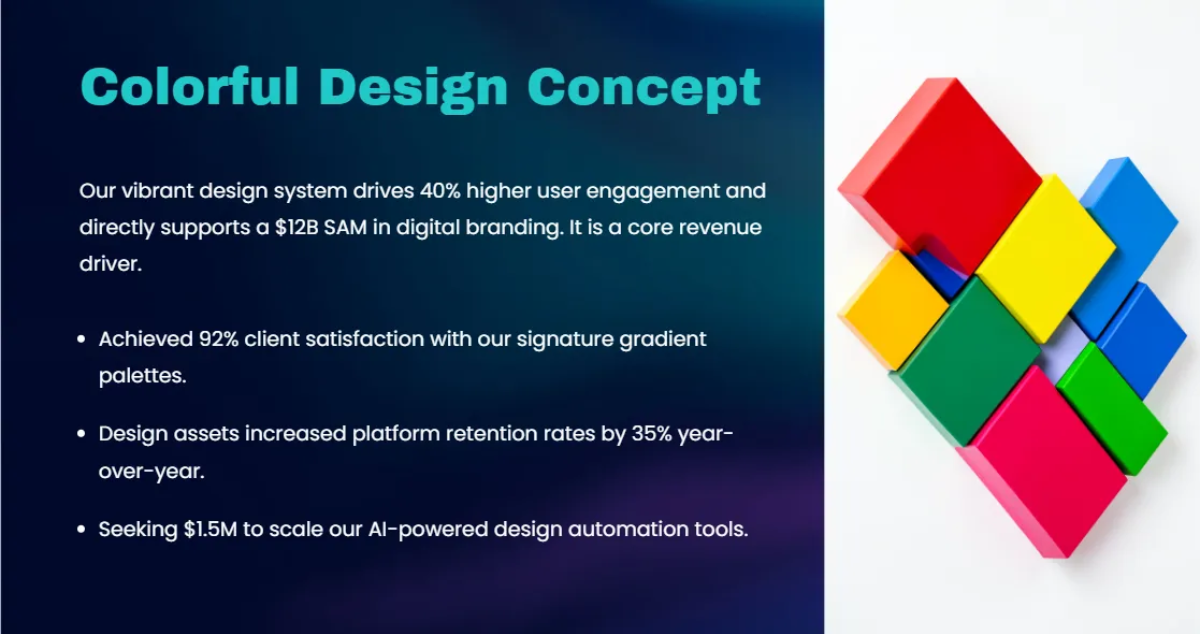Free Gradient Colorful Pitch Deck Template to Edit Online