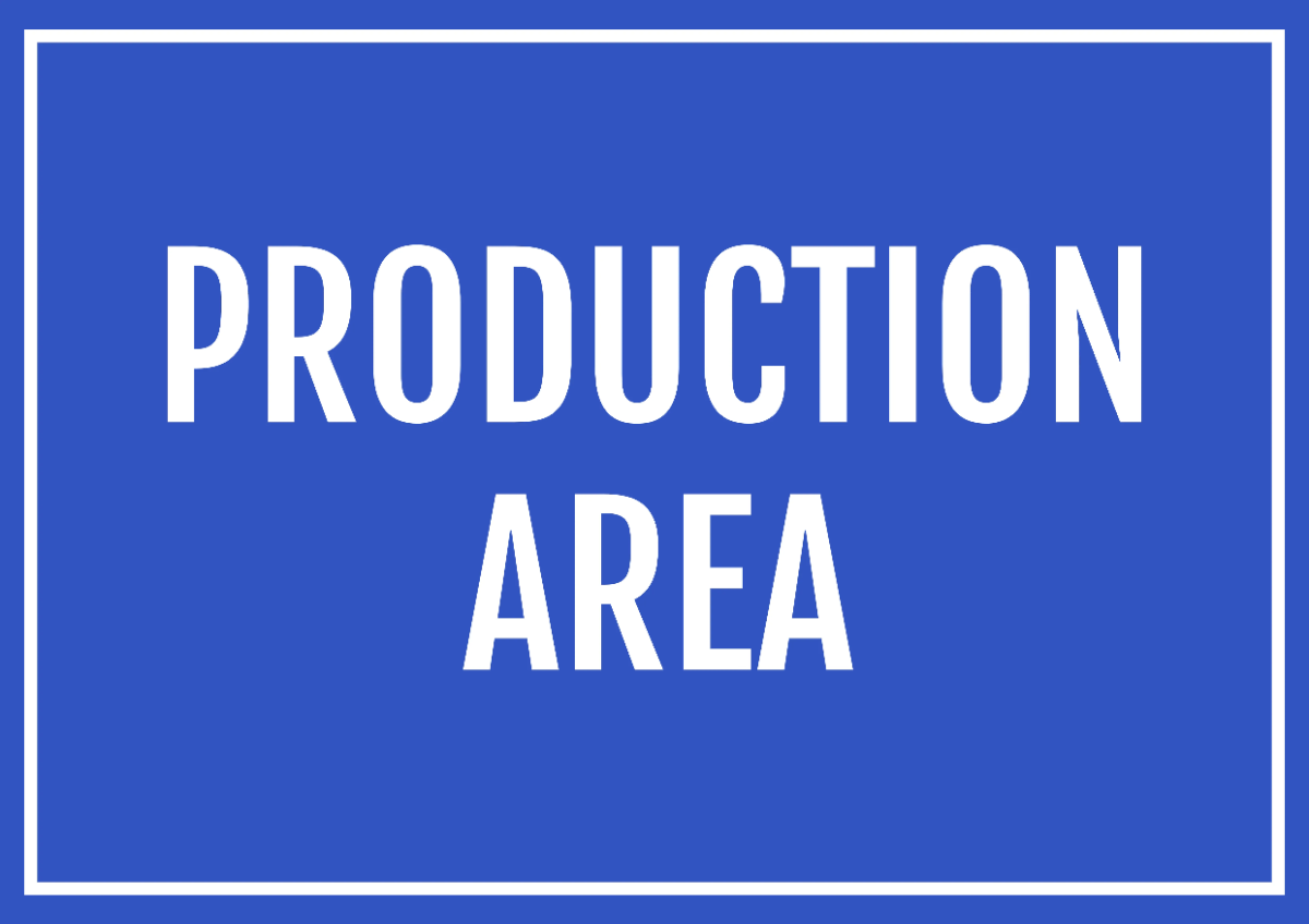 Free Production Area Food Processing Sign Template to Edit Online