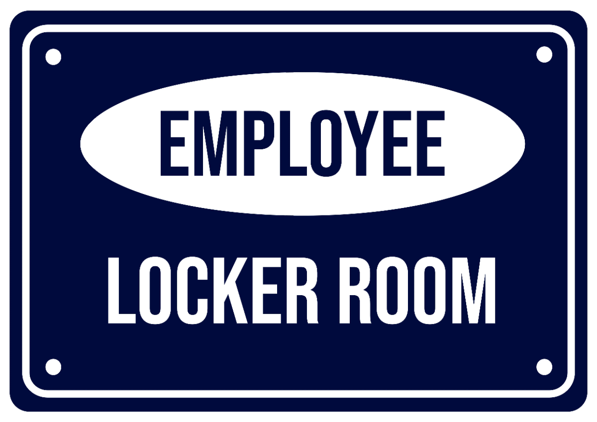 Free Employee Locker Room Food Processing Sign Template to Edit Online