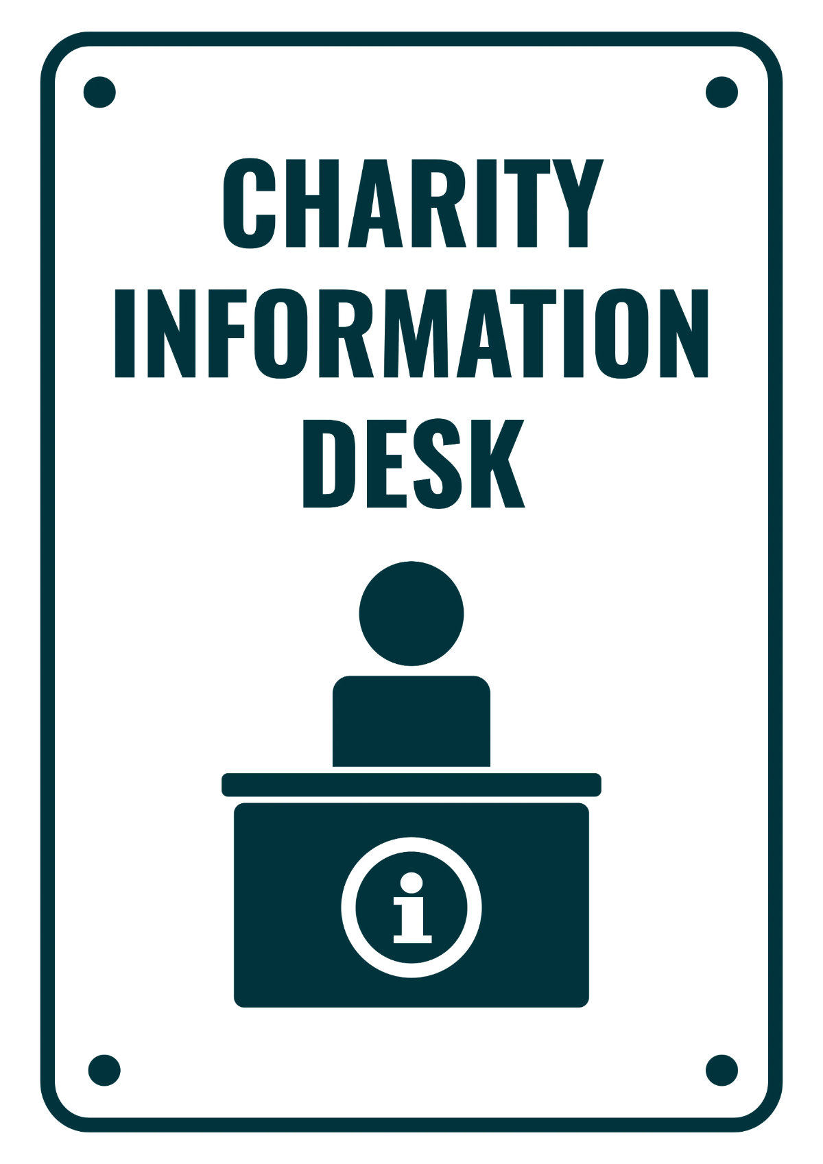 Free Charity Information Desk Sign Template to Edit Online