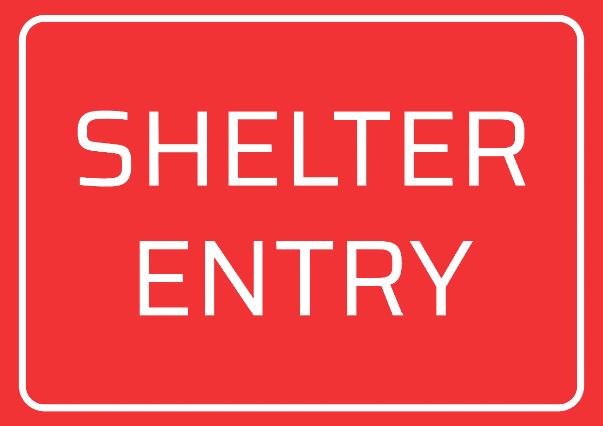Free Shelter Entry Sign Template to Edit Online
