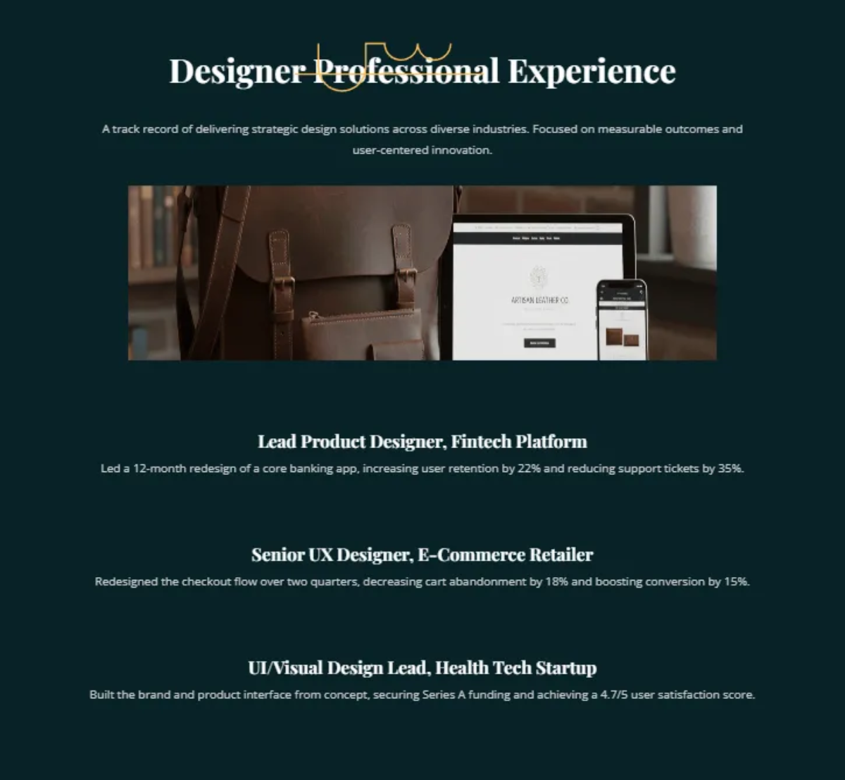Free Designer Portfolio Template to Edit Online