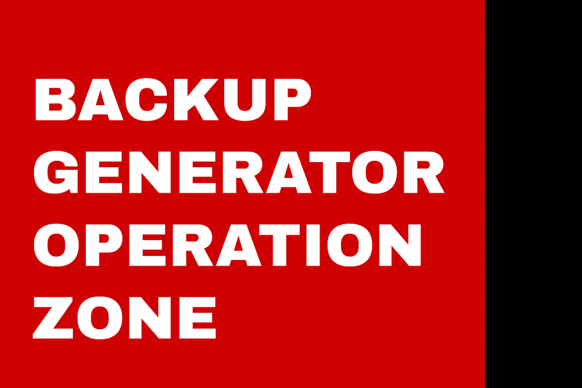 Free Backup Generator Operation Zone Sign Template to Edit Online