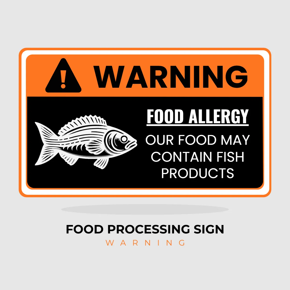 Free Food Processing Warning Sign Clip Art Template to Edit Online