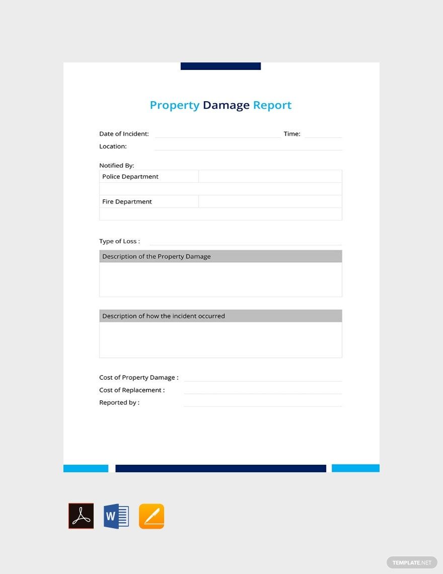 Property Damage Report Template