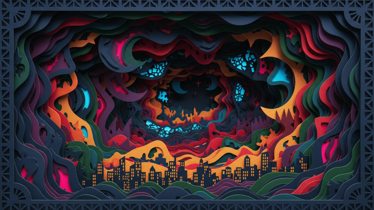 Free 3D Paper Cut Layer Background Template to Edit Online