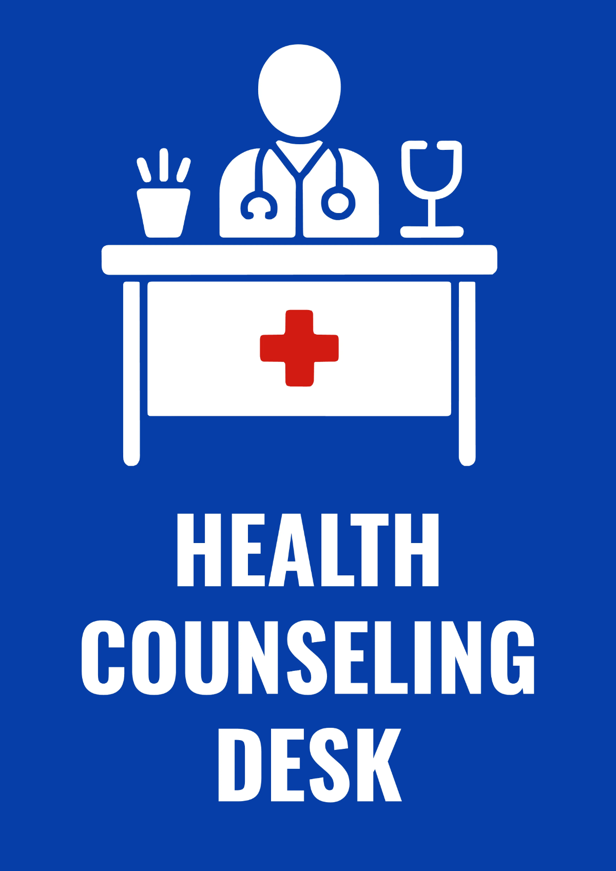 Free Health Counseling Desk Sign Template to Edit Online