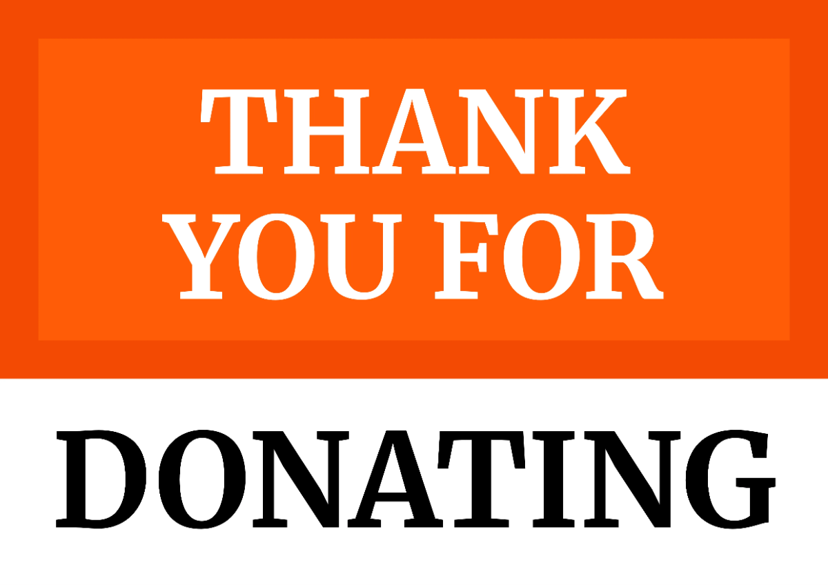 Free Thank You for Donating Sign Template to Edit Online