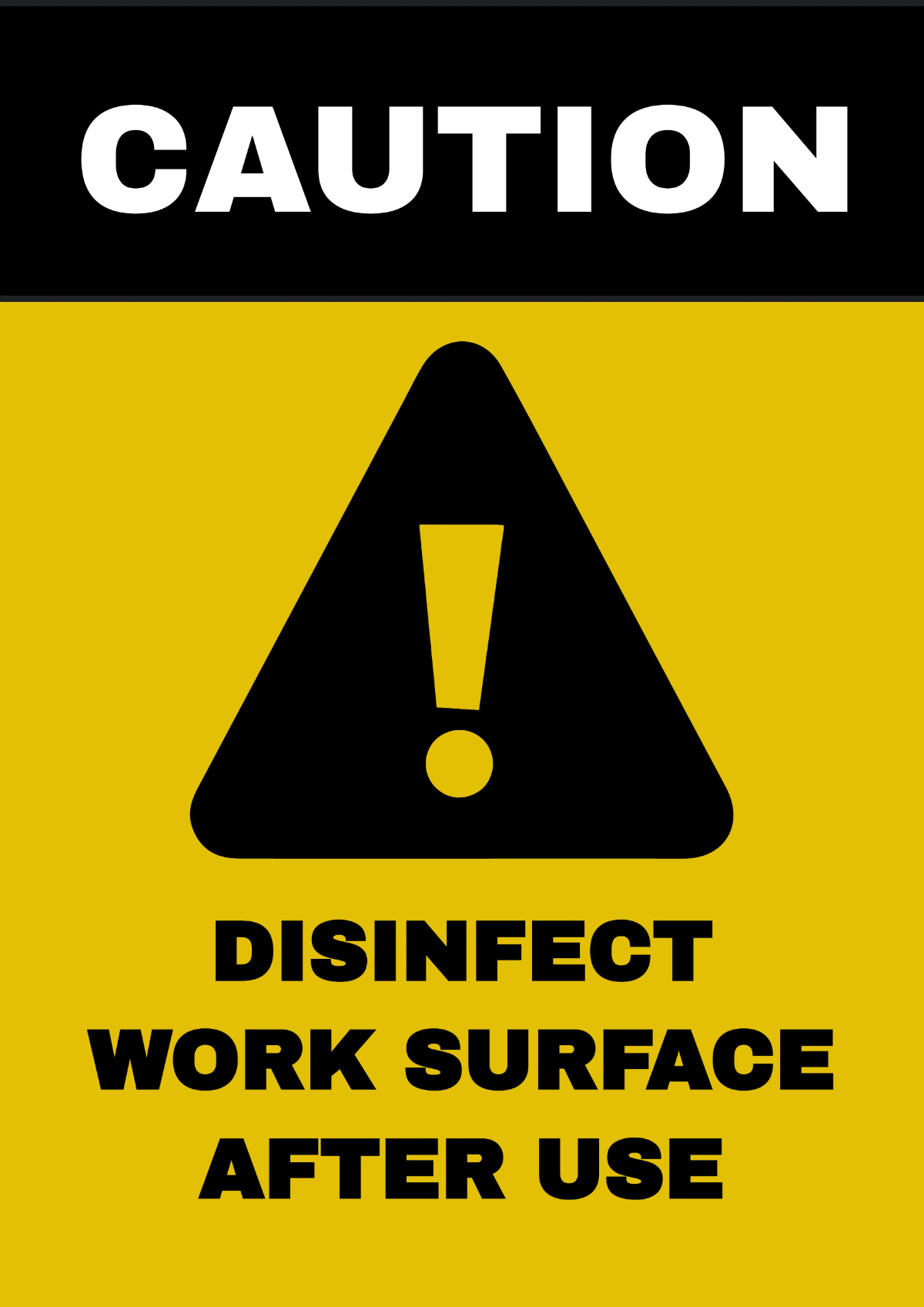 Free Disinfect Work Surface After Use Sign Template to Edit Online