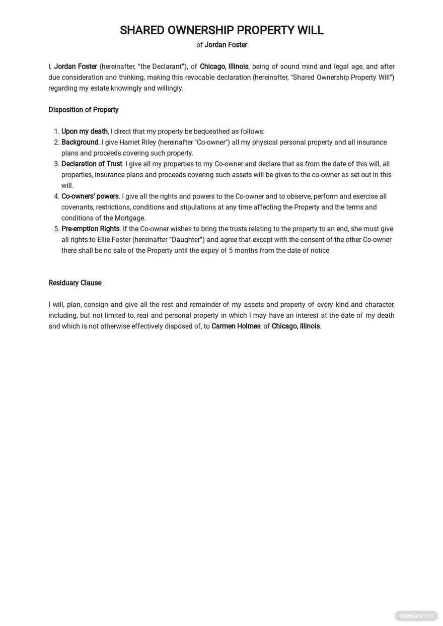 FREE Property Will Templates Available File Formats like [ Word (DOC) Google Docs Apple