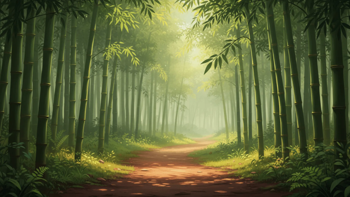 Free Bamboo Grove Path Nature Background Template to Edit Online