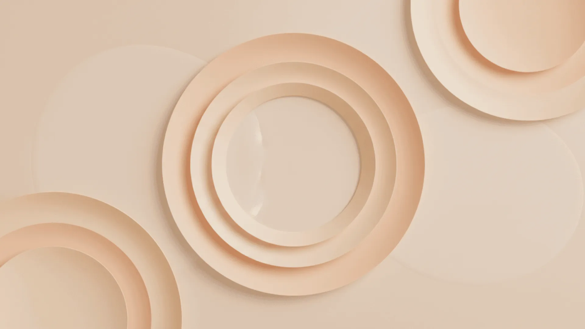 Free Peachy Beige Circular Pattern Aesthetic Background Template to Edit Online