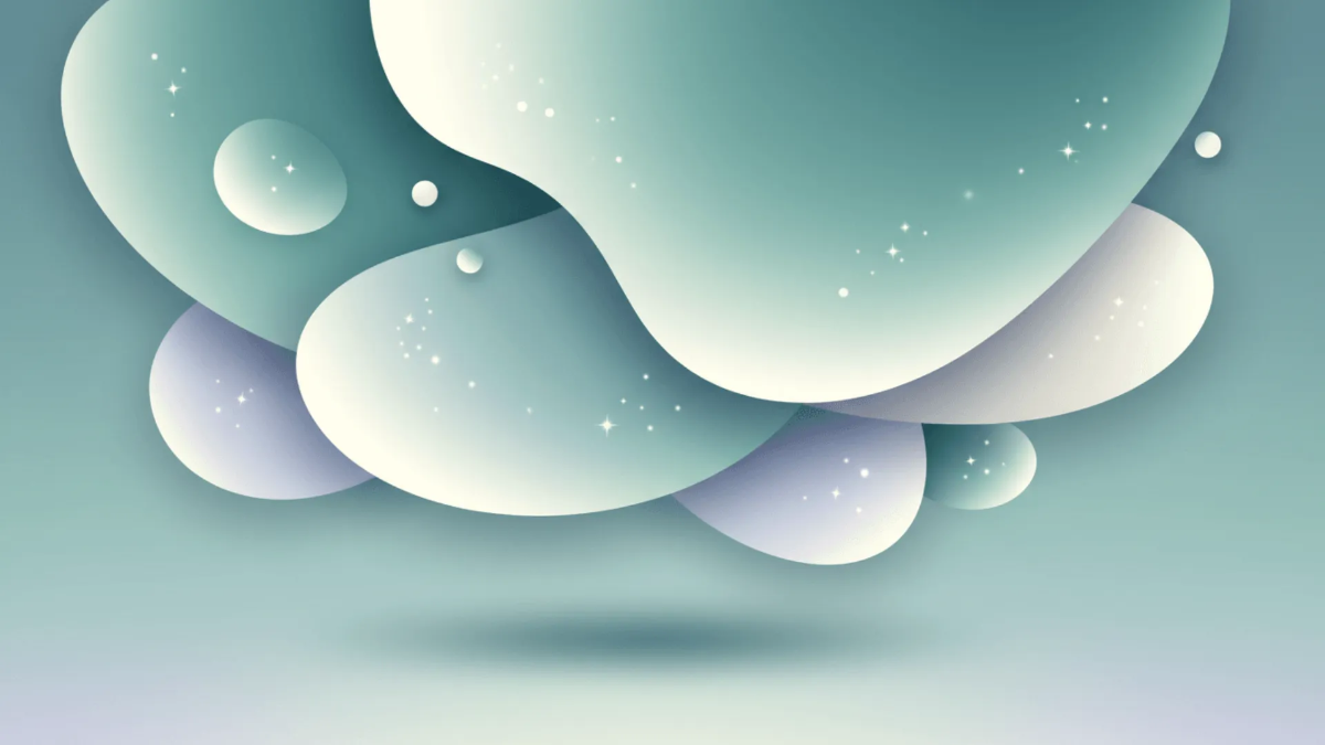 Free Muted Teal Fluid Blob Aesthetic Background Template to Edit Online