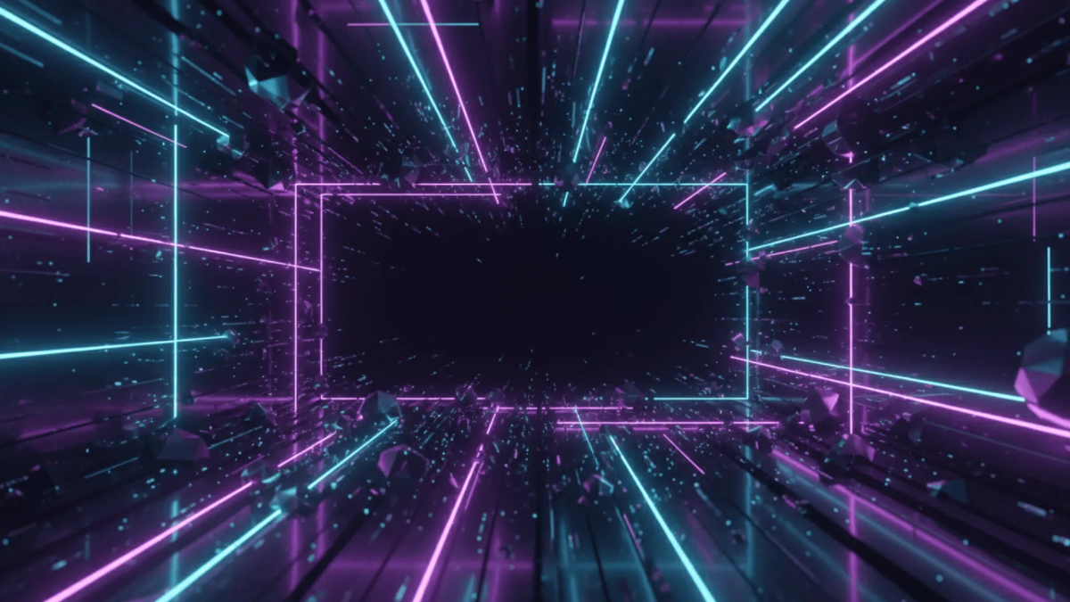 Free 3D Neon Light Space Background Template to Edit Online