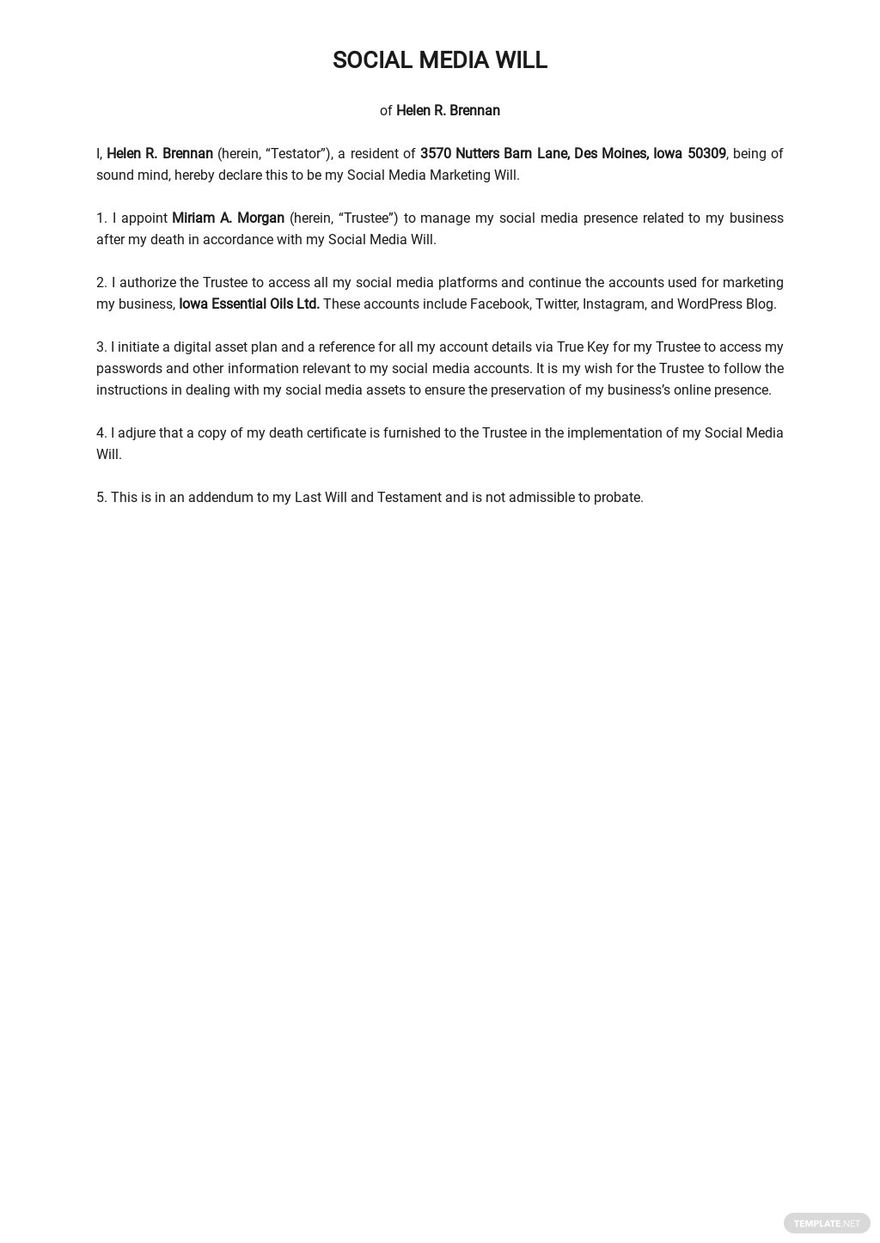 Temporary Travel Will Template Google Docs, Word