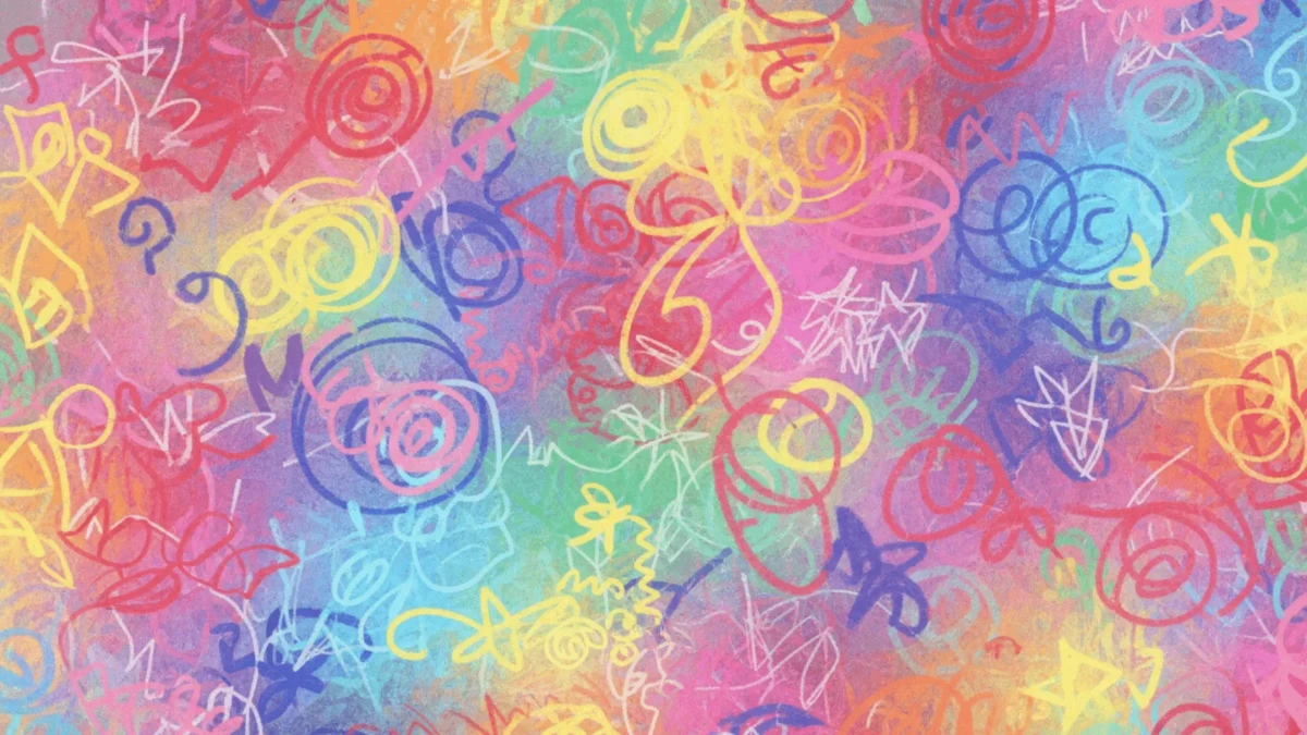 Free Multicolor Crayon Scribble Art Background Template to Edit Online