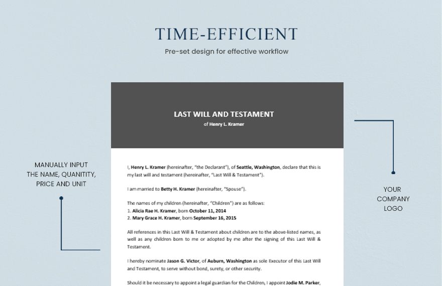 Worksheet For Last Will And Testament Template