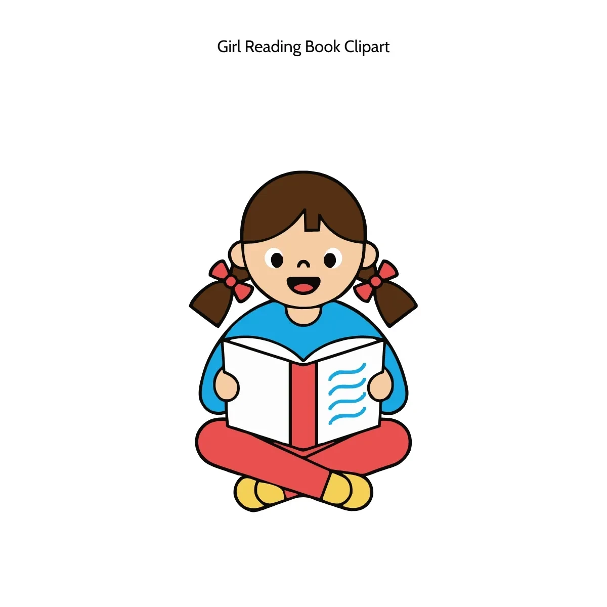 Free Girl Reading Book Vector Clipart (PNG, SVG) to Edit Online