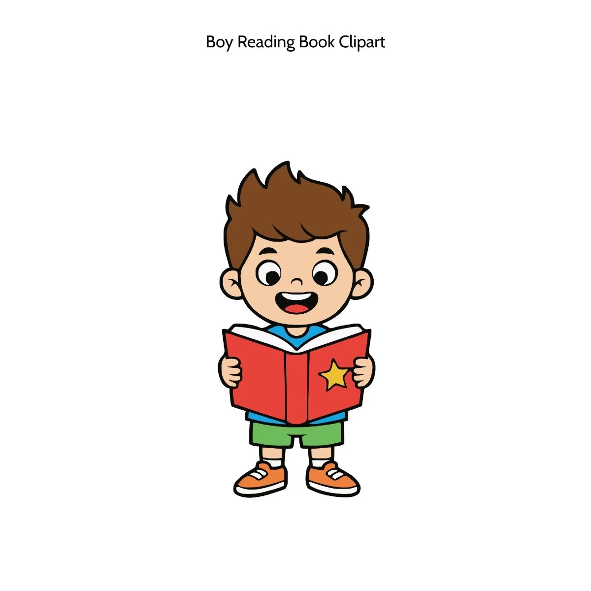 Free Boy Reading Book Vector Clipart (PNG, SVG) to Edit Online