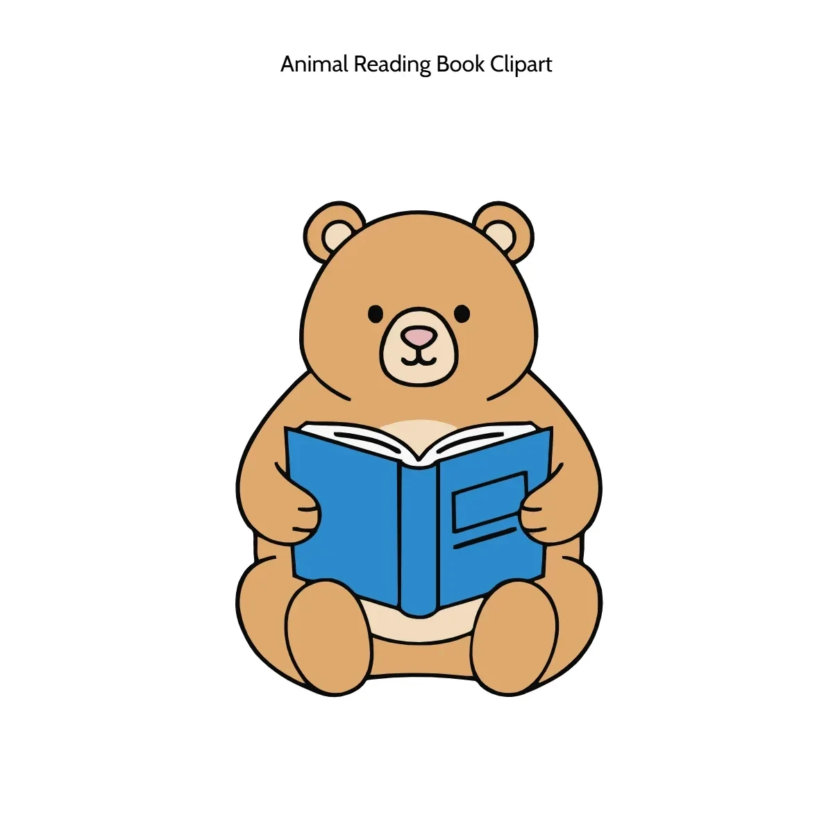Free Animal Reading Book Vector Clipart (PNG, SVG) to Edit Online
