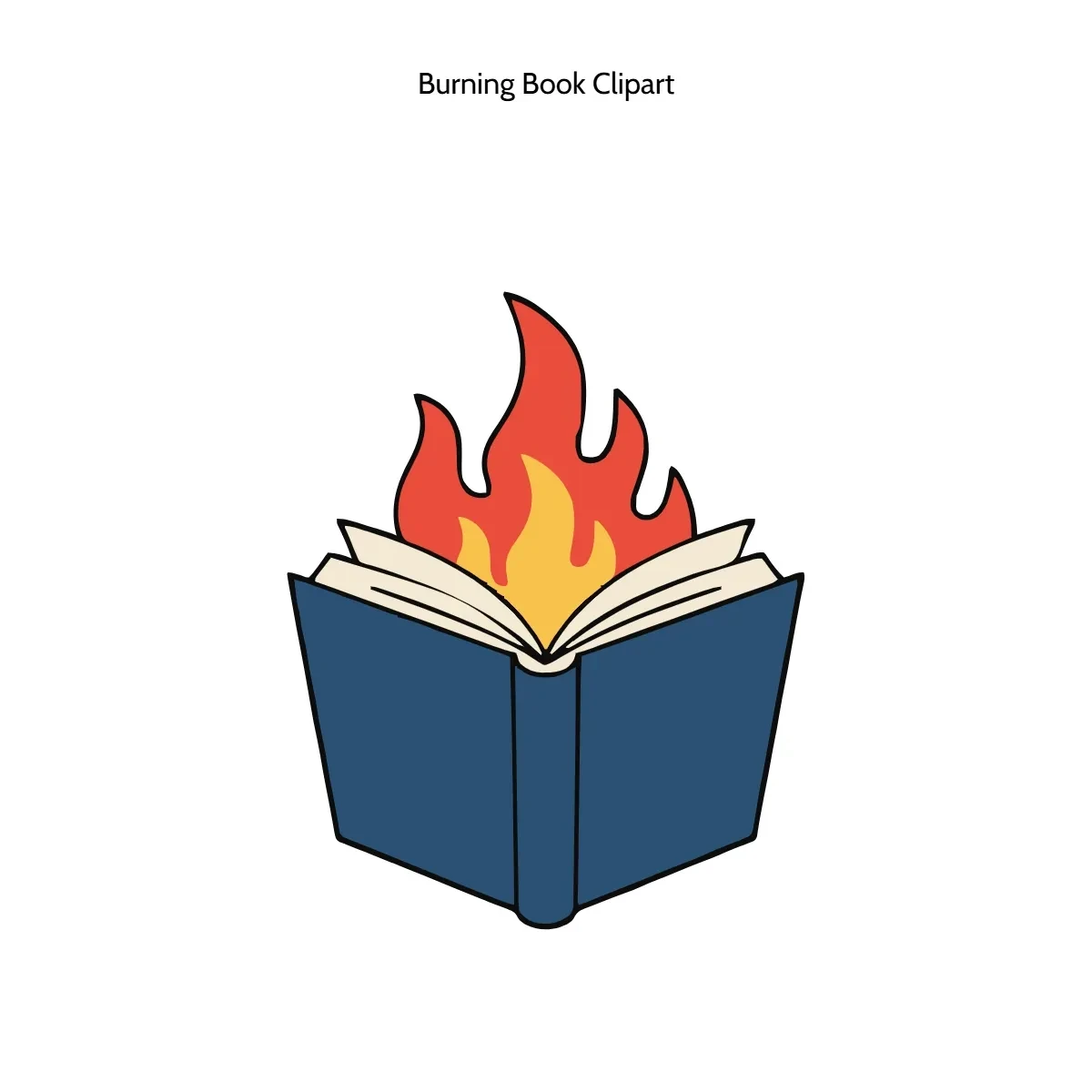 Free Burning Book Vector Clipart (PNG, SVG) to Edit Online