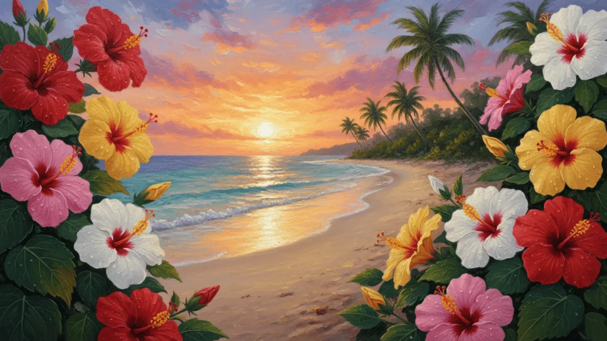 Free Hibiscus Flower Beach Background Template to Edit Online Free Hibiscus Flower Beach Background Template to Edit Online