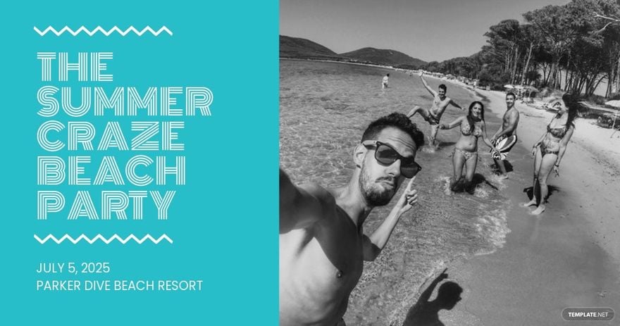 Beach Party Invitation Facebook Post