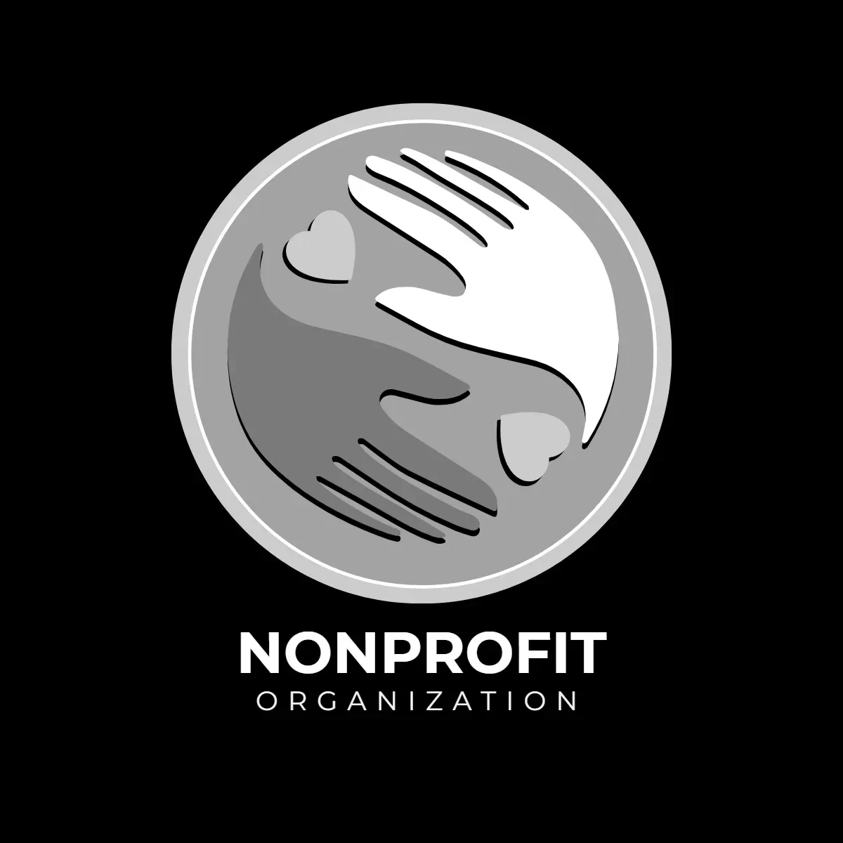 Free Nonprofit Organization Black And White Sign Clip Art Template to Edit Online