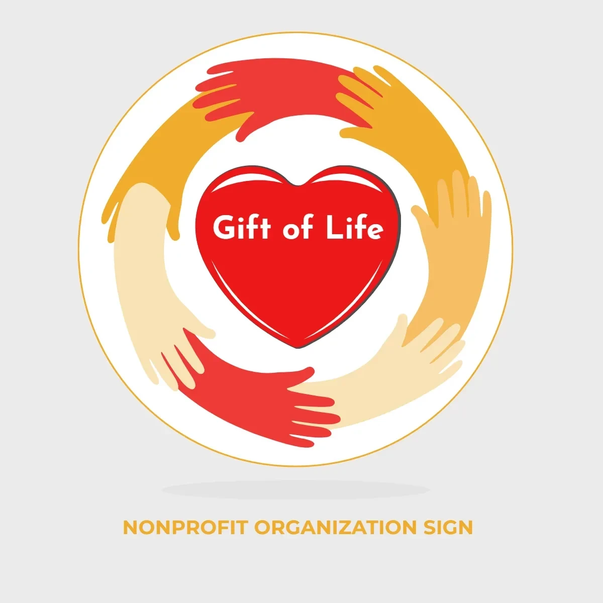 Free Nonprofit Organization Heart Sign Clip Art Template to Edit Online