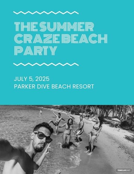 Beach Party Invitation Flyer Template