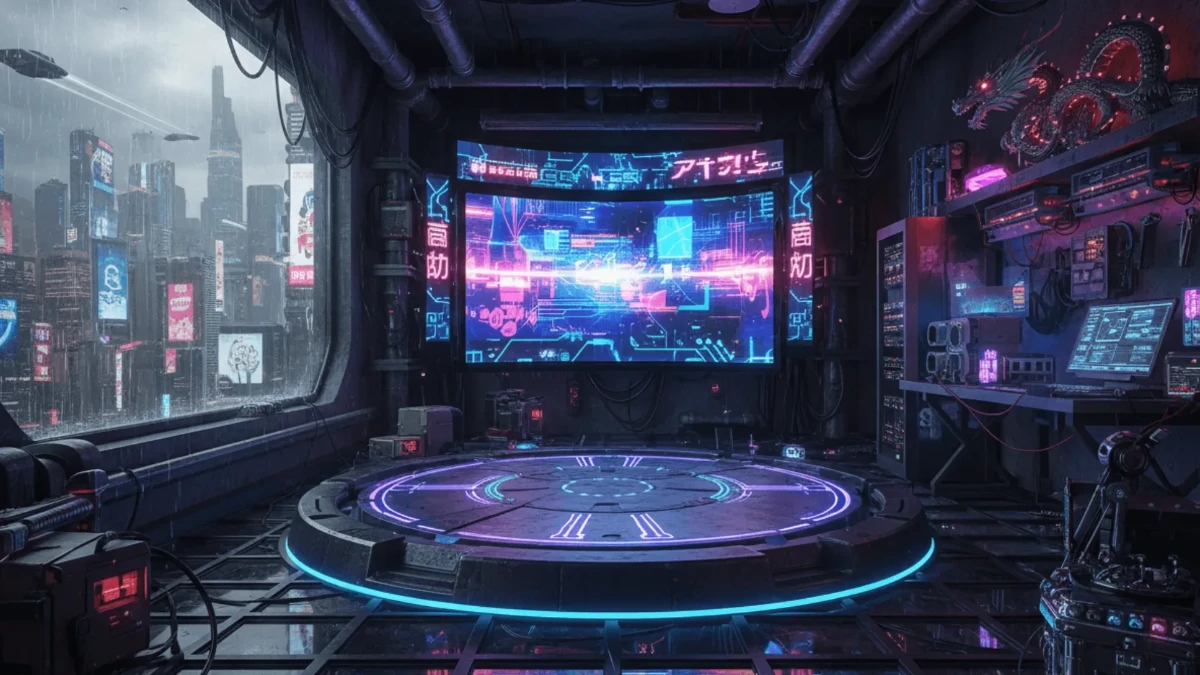 Free Cyberpunk City Photography Background Template to Edit Online