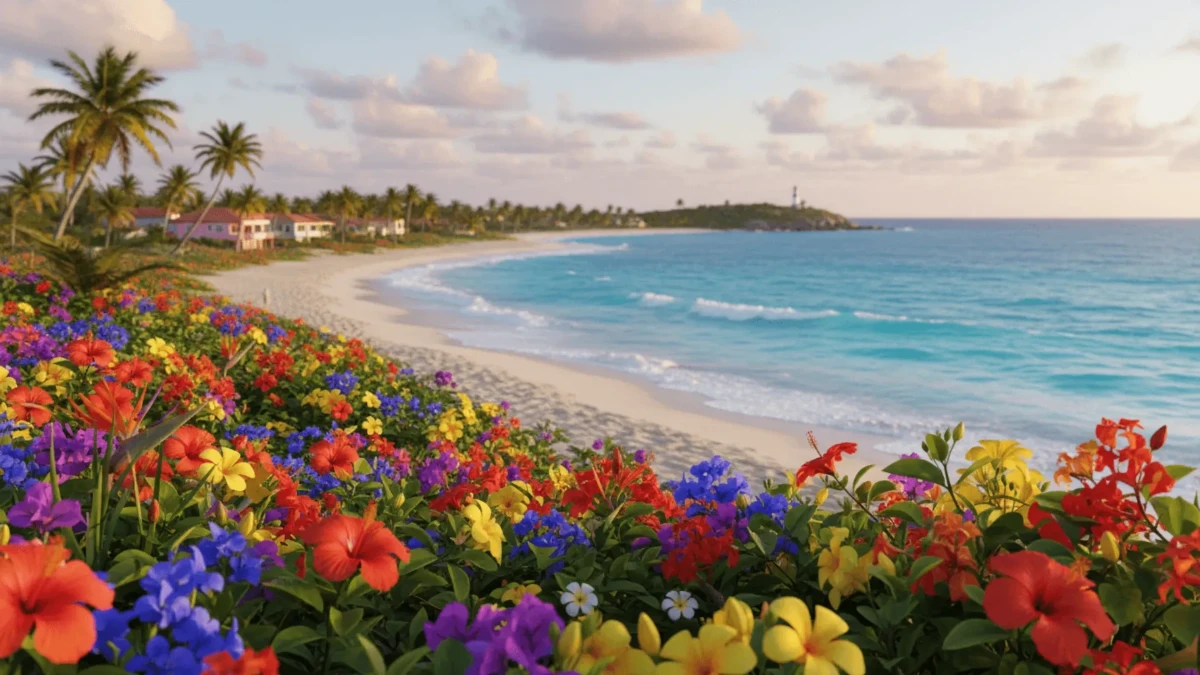 Free Colorful Coastal Flower Garden Beach Background Template to Edit Online Free Colorful Coastal Flower Garden Beach Background Template to Edit Online