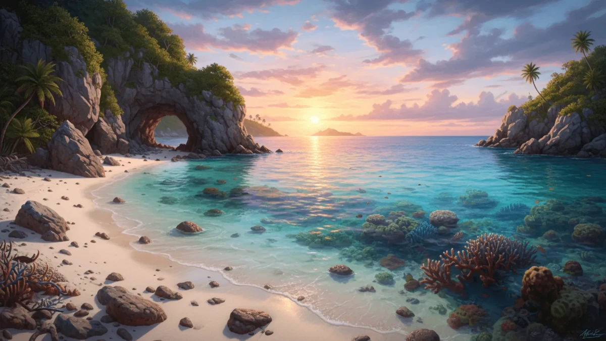 Free Vibrant Coral Cove Beach Background Template to Edit Online Free Vibrant Coral Cove Beach Background Template to Edit Online