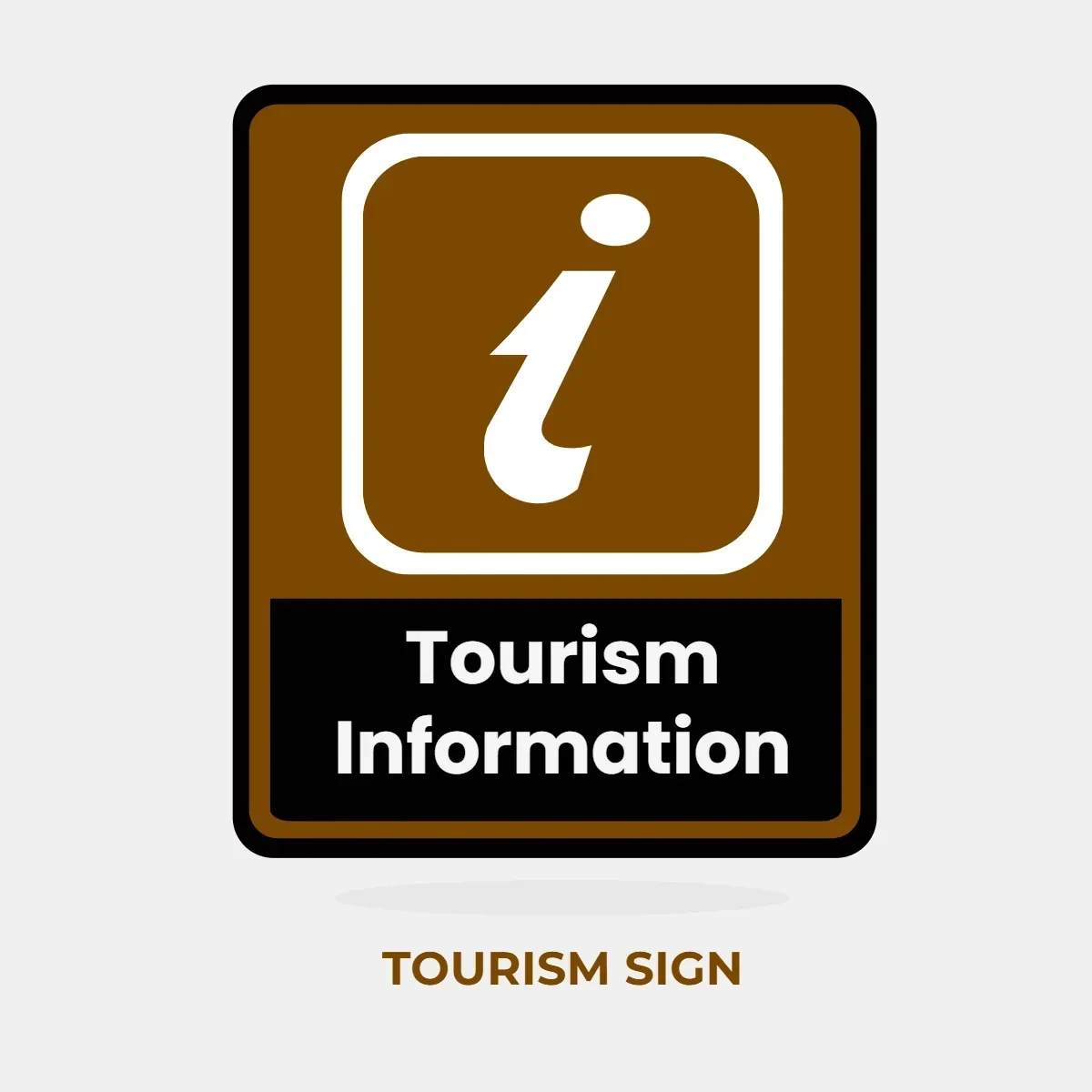 Free Tourism Information Sign Clip Art Template to Edit Online