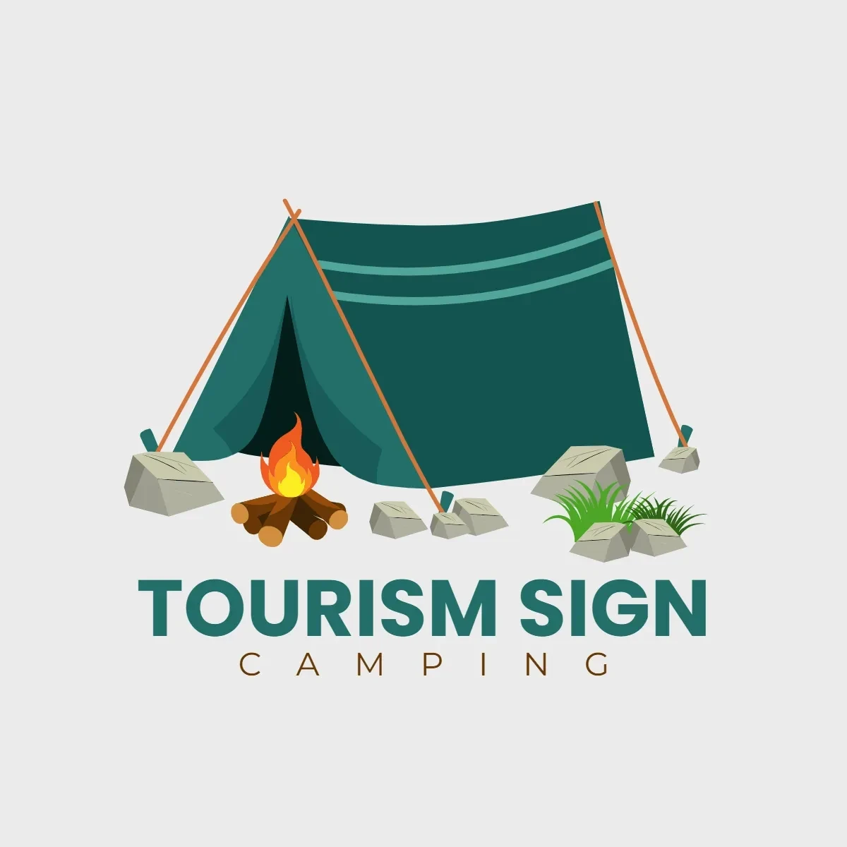 Free Tourism Camp Sign Clip Art Template to Edit Online