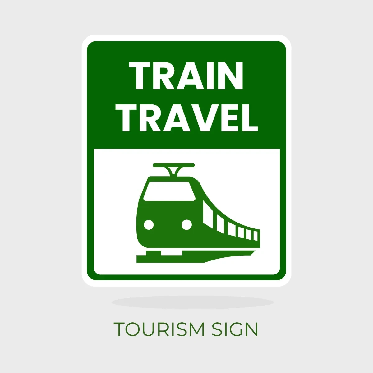 Free Tourism Train Travel Sign Clip Art Template to Edit Online