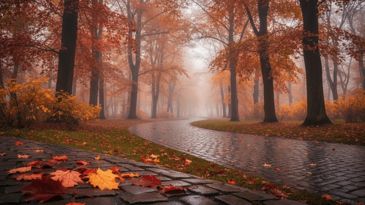 Free Autumn Foggy Park Photography Background Template to Edit Online Free Autumn Foggy Park Photography Background Template to Edit Online
