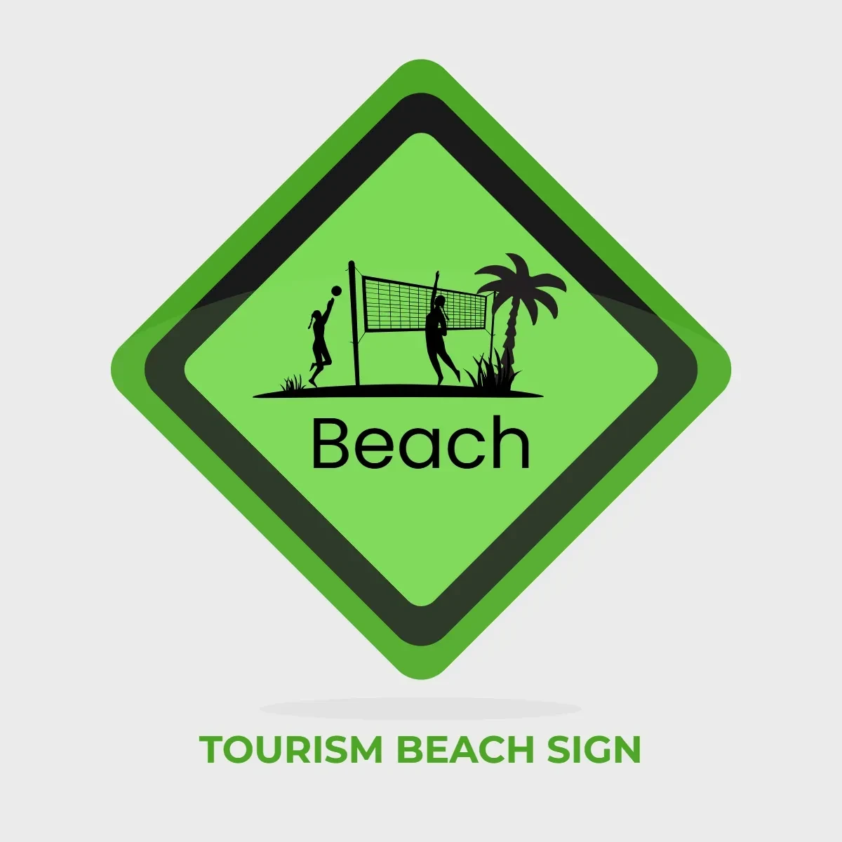 Free Tourism Beach Sign Clip Art Template to Edit Online